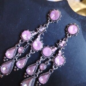 Pink Teardrop Dangle Earrings